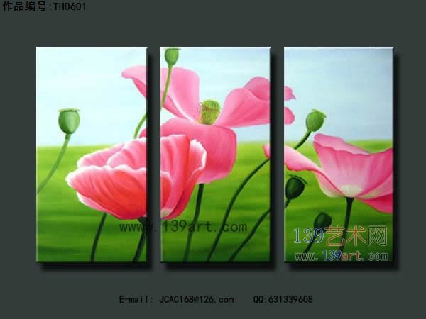 组合油画3拼组合油画傲艳