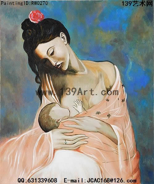 人物油画世界名画人物油画母爱