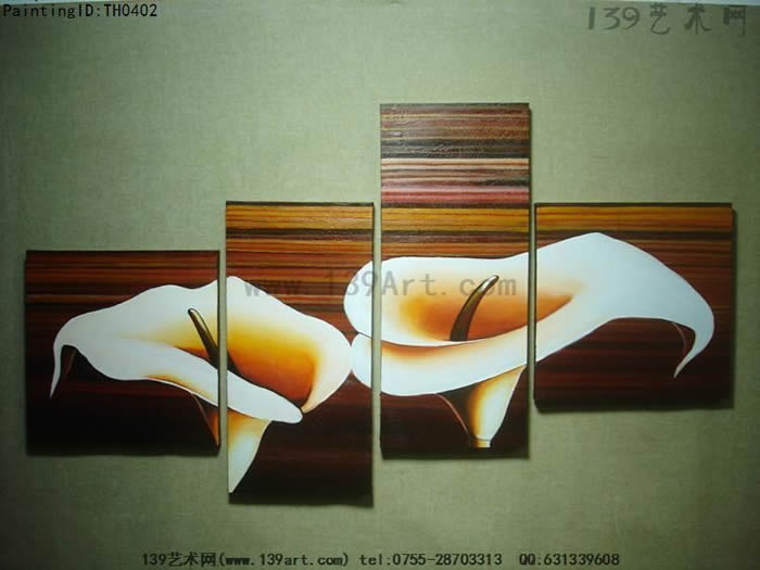 组合油画4拼组合油画成双成对