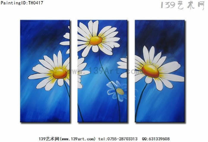 组合油画3拼组合油画纯洁的阳光