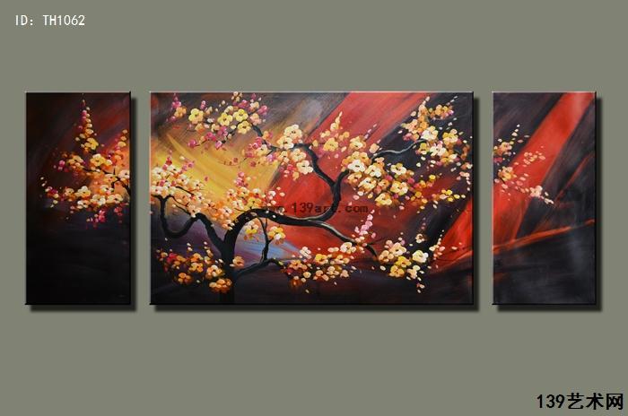 组合油画装饰组合油画梅花
